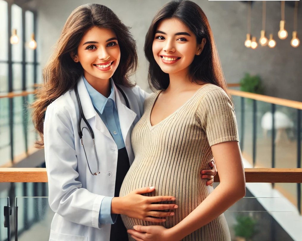 Dr. Aishwarya with pregnant patient